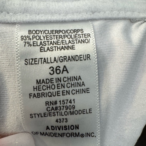 🟡 Maidenform White Bralette Size 36A - Picture 3 of 3